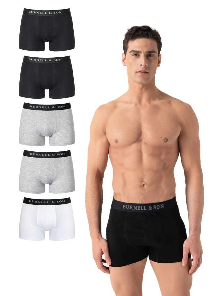 

Трусы боксеры Burnell & Son, цвет 2x schwarz 2x weiß 2x grau