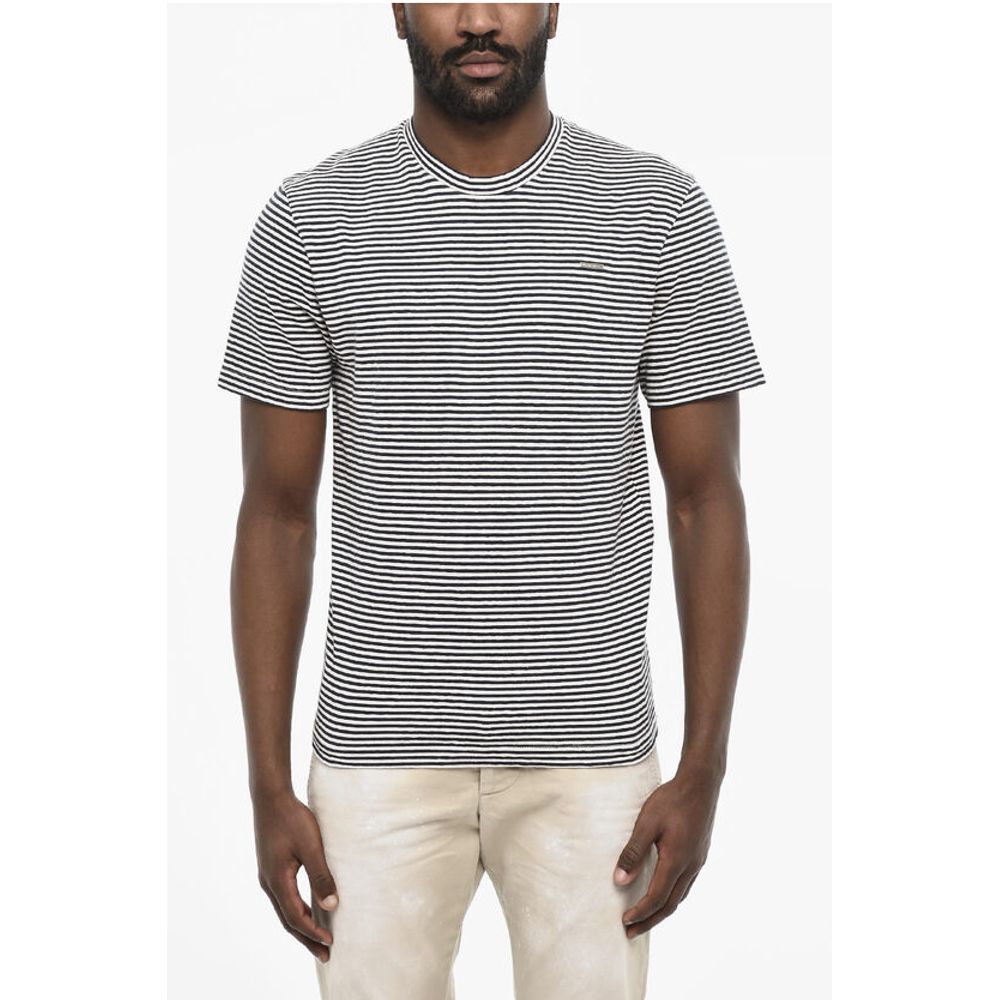 

Футболка с круглым вырезом в двухцветную полоску Awning Dsquared2, White