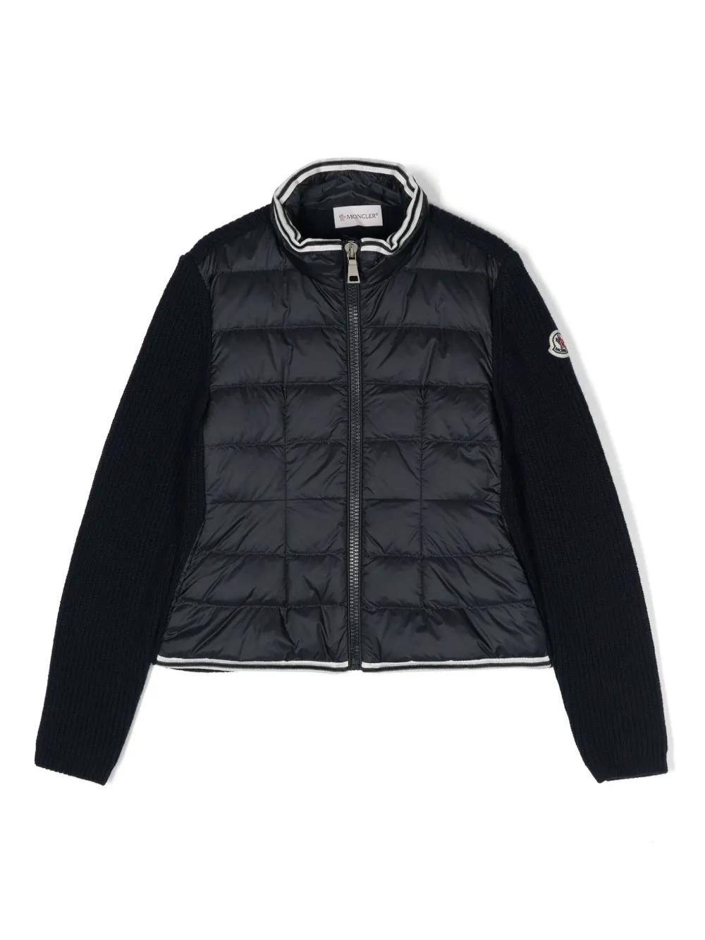 

Пуховик с логотипом Moncler Enfant, синий