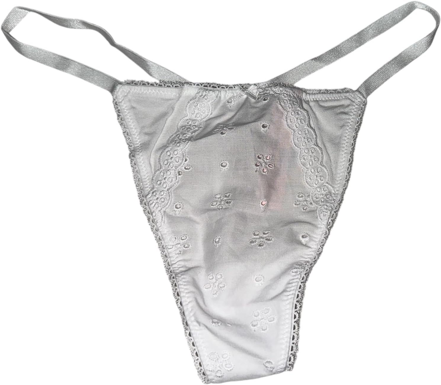Victoria's Stretch Cotton Eyelet V-String Трусики Цвет White New Victoria's Secret — фото 2