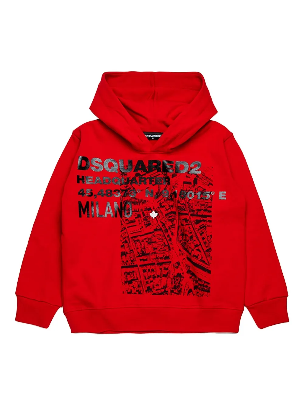 

Толстовка с капюшоном и графичным принтом DSQUARED2 KIDS, красный