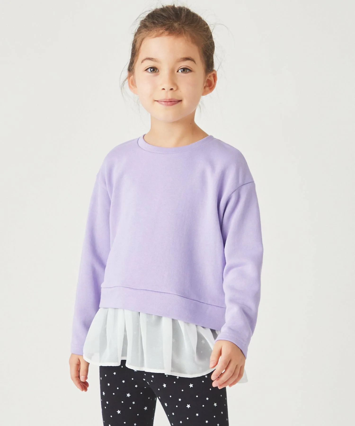 Свитшот рюшистый верх Ever Closet, Purple White