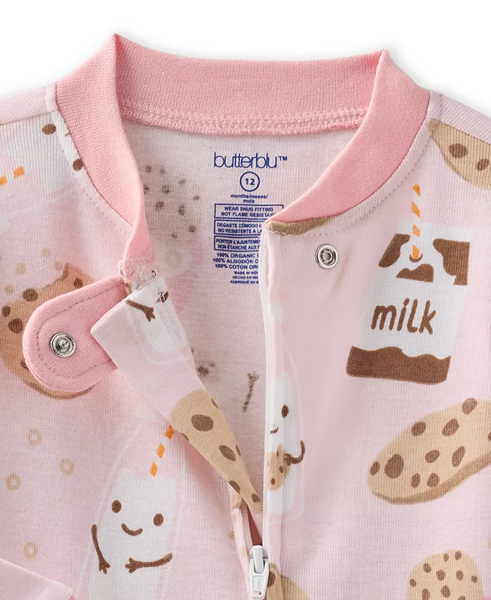 Детские пижамы Cruz Cotton Snug-Fit с закрытыми ножками для мальчиков и девочек Butterblu, розовый — фото 3