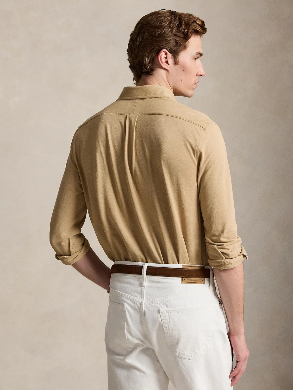 Рубашка на пуговицах стандартного кроя Polo Ralph Lauren, Khaki — фото 4