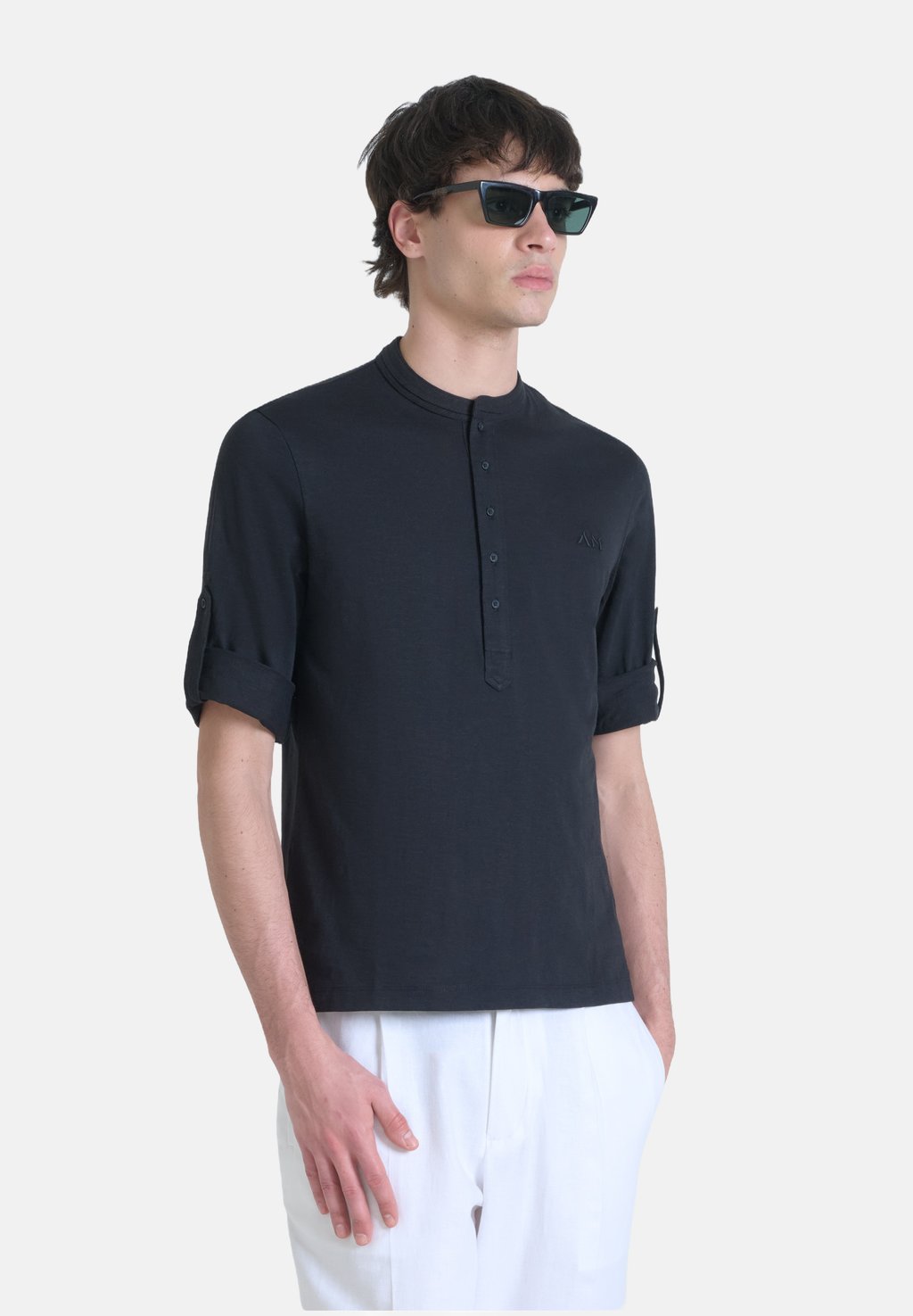 

Базовая футболка REGULAR FIT IN MERCERIZED SLUB WITH EMBROIDERED LOGO Antony Morato, черный