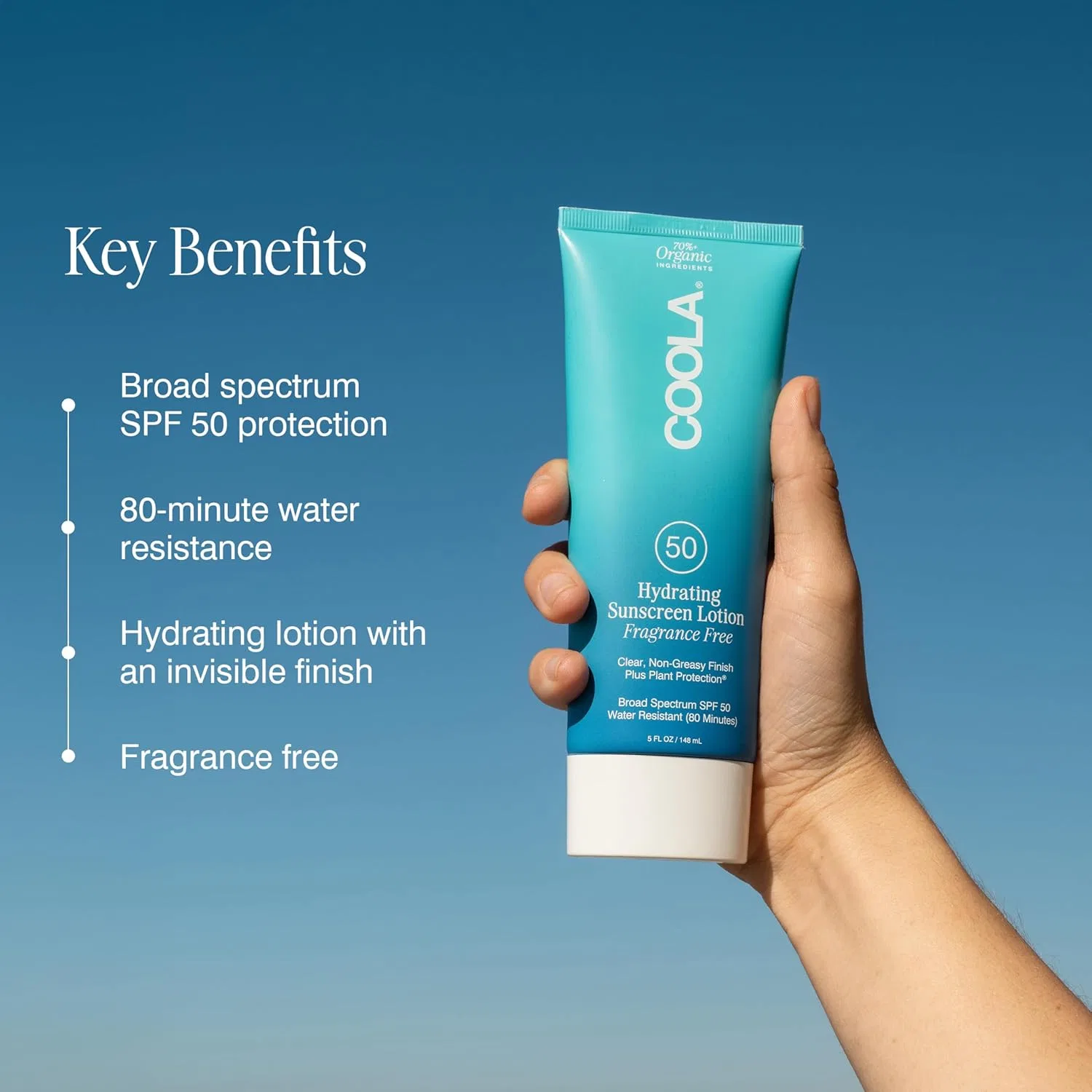 Солнцезащитный лосьон для тела SPF 50+ без отдушек от COOLA ‎Coola — фото 3