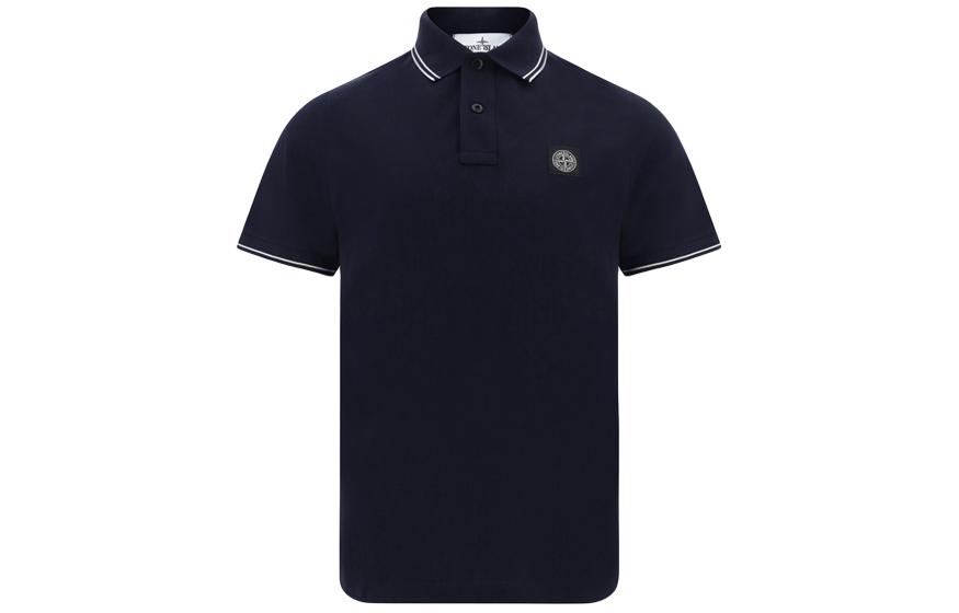 

Рубашка-поло с короткими рукавами и нашивкой-логотипом STONE ISLAND, Marine Blue