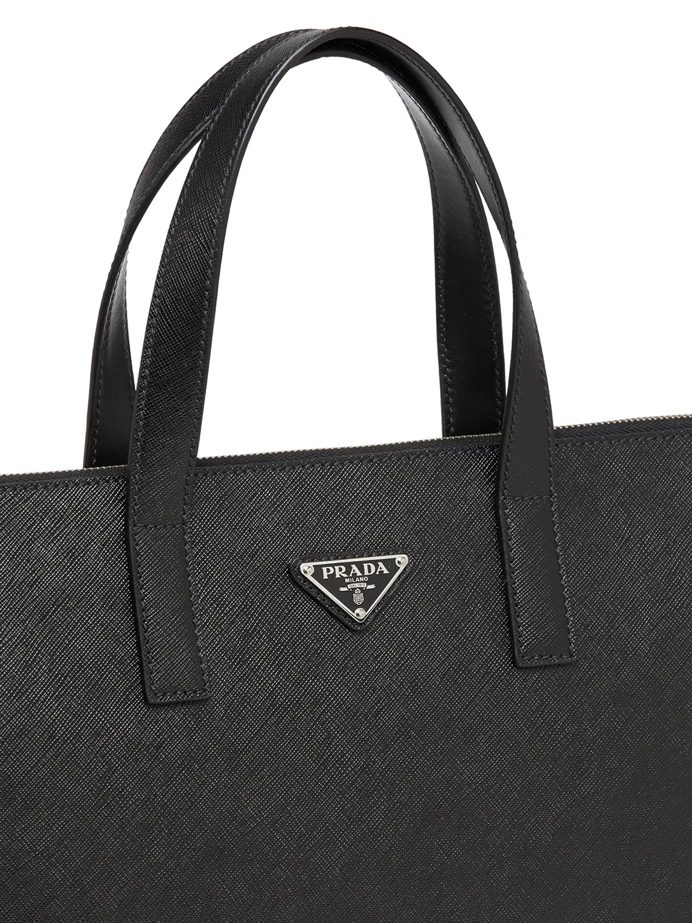Сумка-тоут из сафьяновой кожи Prada, черный — фото 3