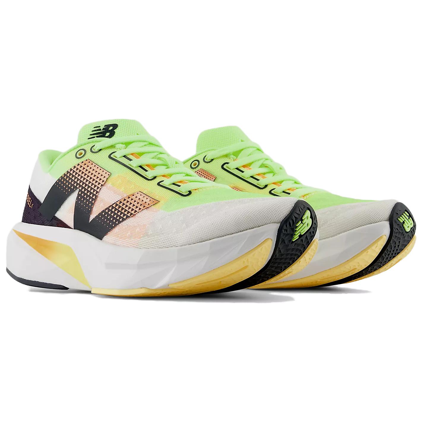New Balance Фуэлселл Ребел V4 Бличд Лайм Гло Хот Манго — белый зеленый оранжевый, цвет White Green Orange — фото 3