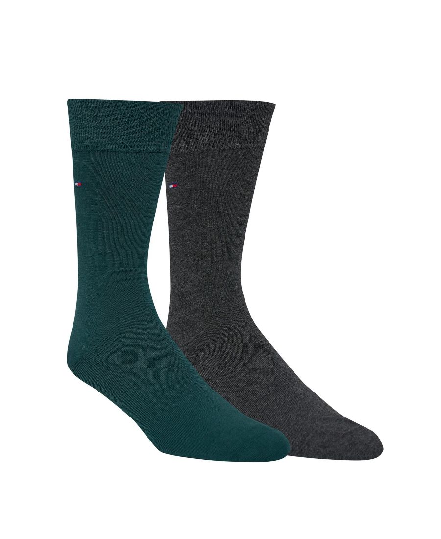 Мужские однотонные носки (2 шт) Tommy Hilfiger, Green/Black — фото 2