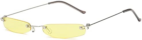 

Модные солнцезащитные очки 2027 года, маленькие, для женщин и мужчин, без оправы, узкие, трендовые, из сплава, в стиле стритвеар, с защитой от УФ-излучения UV400 MTZJH, C4