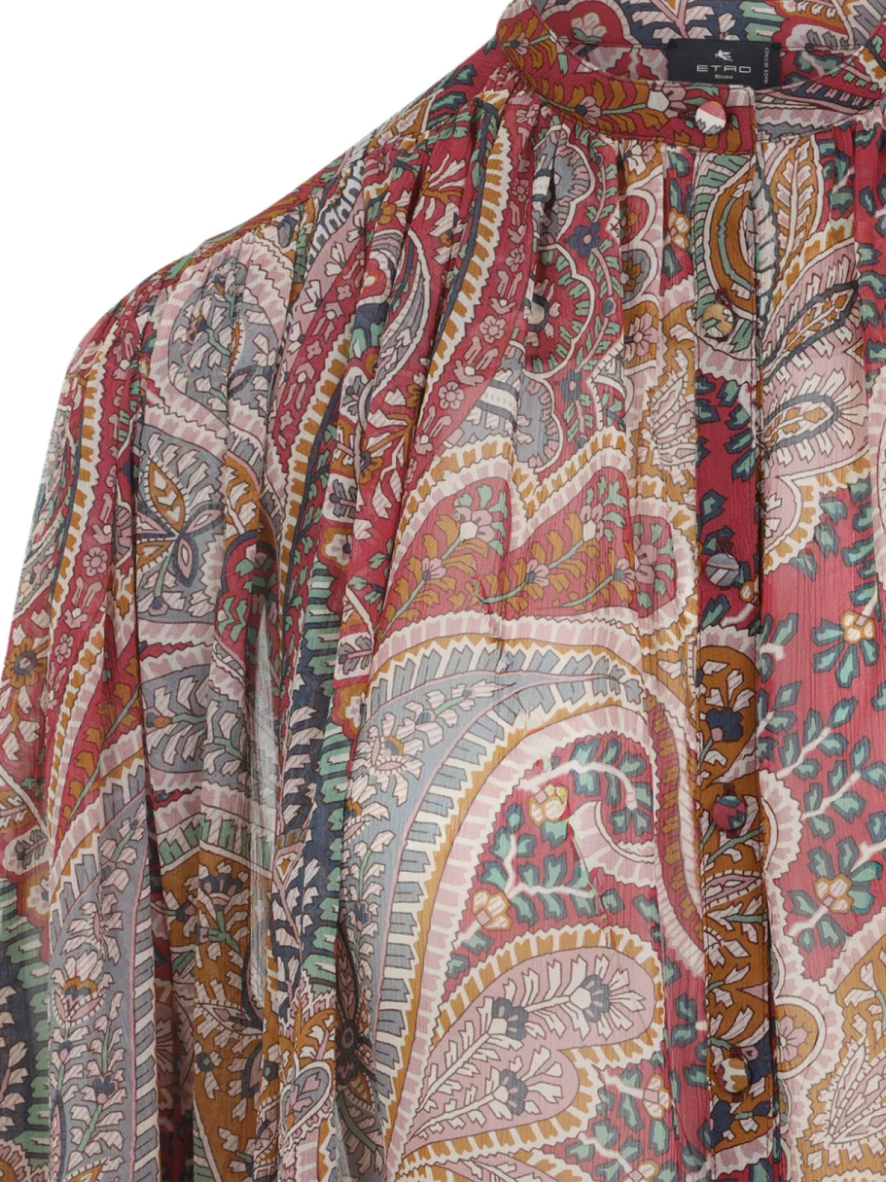 Блузка с высоким воротом и узором пейсли ETRO, красный — фото 3