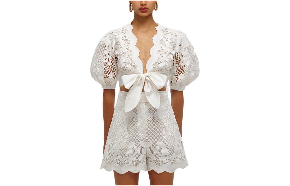 

Self-Portrait 2022 Весенняя Кроп-топ Женская Чисто-белая Self-Portrait