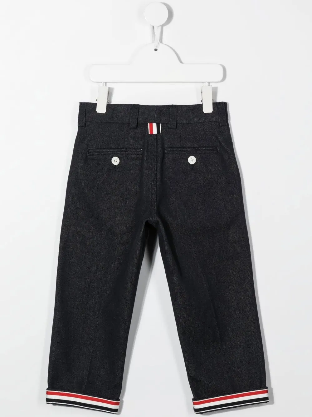 Прямые брюки с подворотами Thom Browne Kids, синий — фото 2