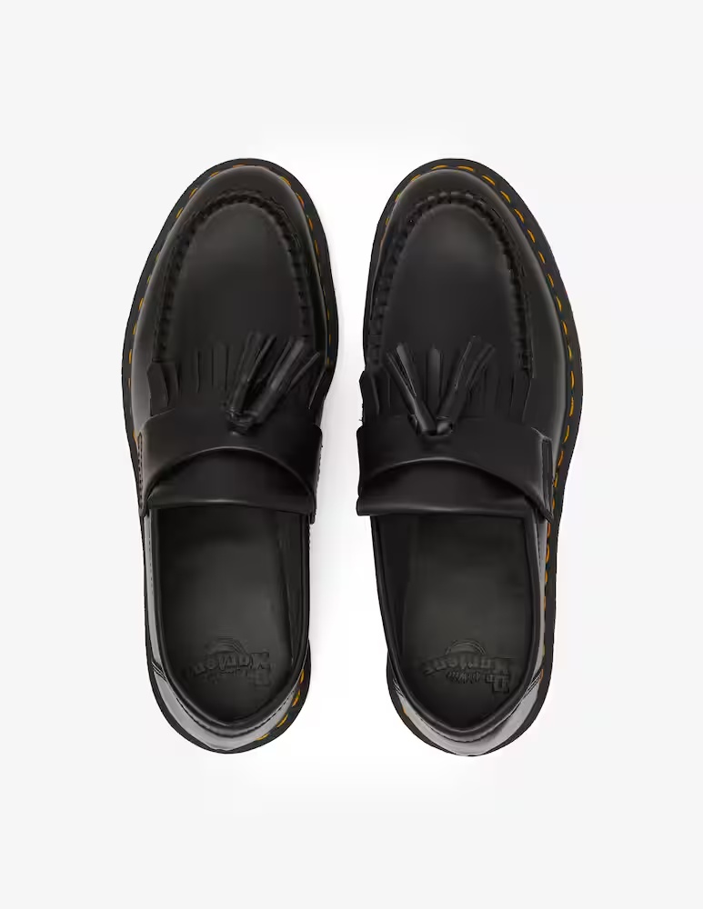 Мужские лоферы Dr. Martens кожаные с кисточками, черный — фото 3