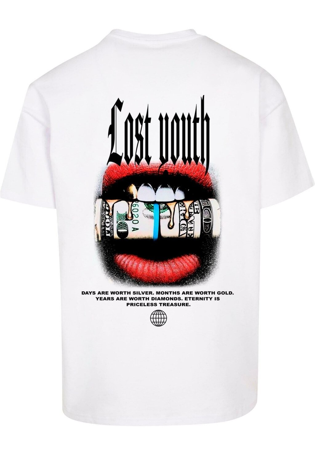 

Футболка с набивным рисунком Lost Youth Männer Ly Tee ''Dollar'' Lost Youth, белая