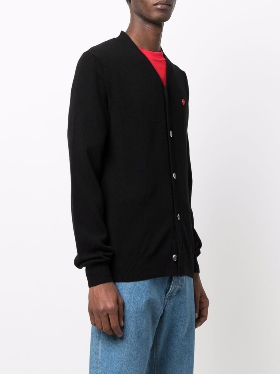 Comme Des Garçons Play шерстяной кардиган тонкой вязки, черный — фото 3