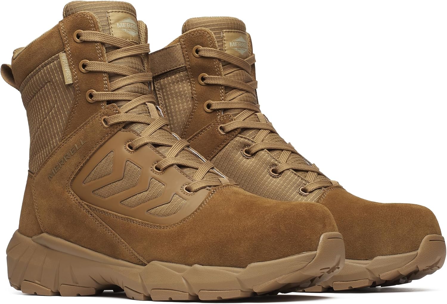 

Мужские тактические ботинки Merrell Fullbench 8 с молнией, водонепроницаемые, карбоновое волокно, Coyote