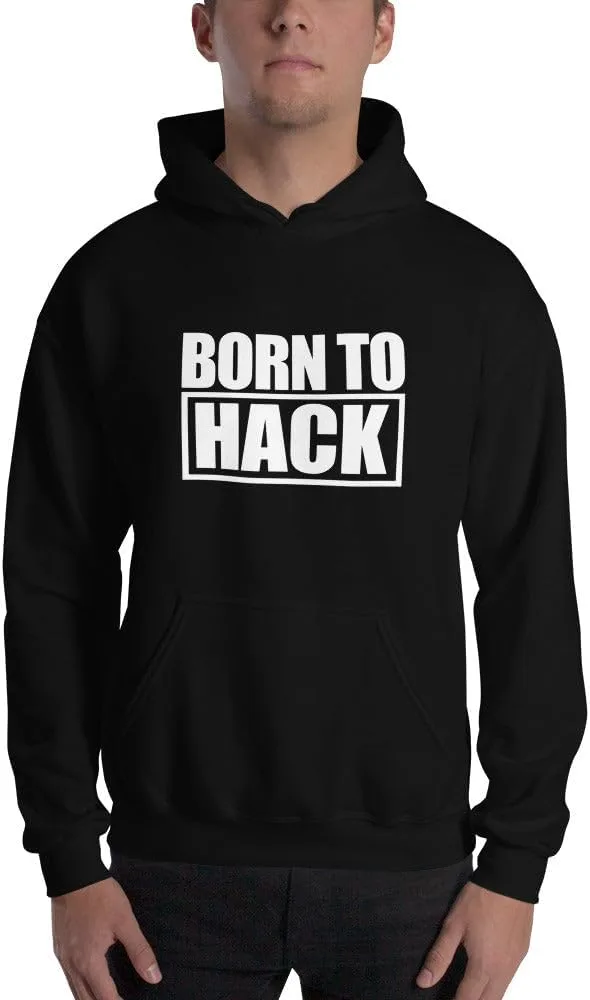 generic Толстовка с капюшоном Born to Hack (белый текст) — фото 2