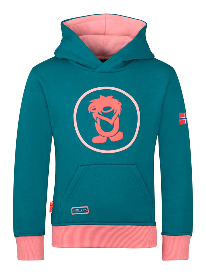 

Пуловер с капюшоном Trollkids, цвет blau/rosa