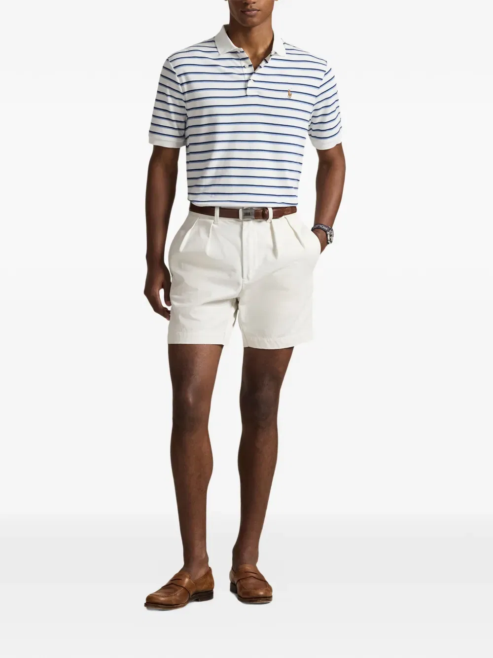 Полосатая рубашка-поло с логотипом Polo Ralph Lauren, белый — фото 2