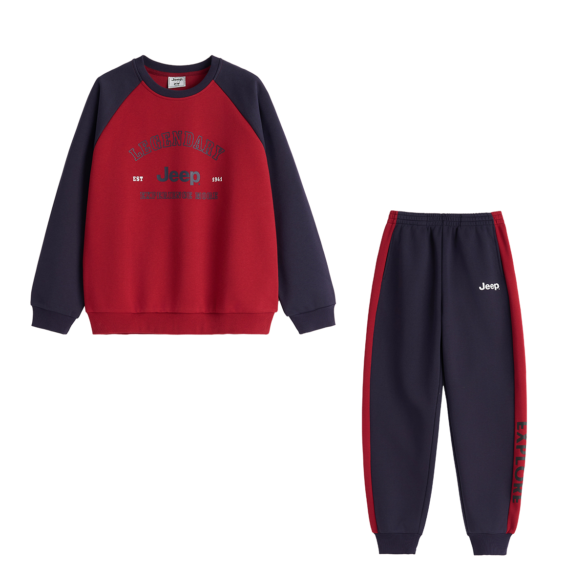 Футболка для школьников с круглым вырезом Moderate Jeep, серый (fleece-lined) — фото 3