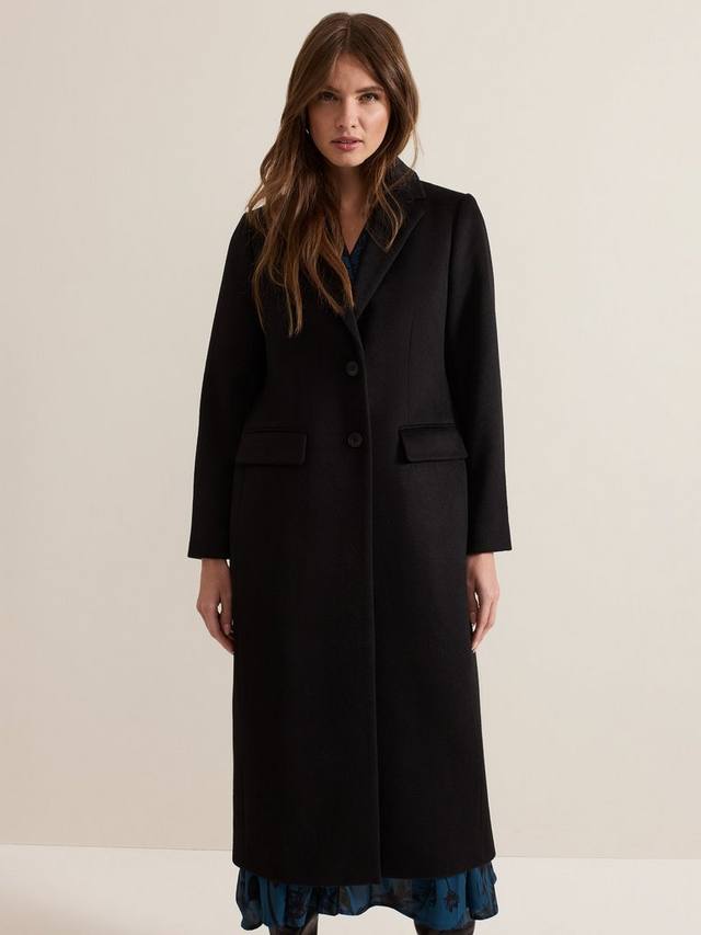 

Роскошное шерстяное пальто petite lydia Phase Eight, черный