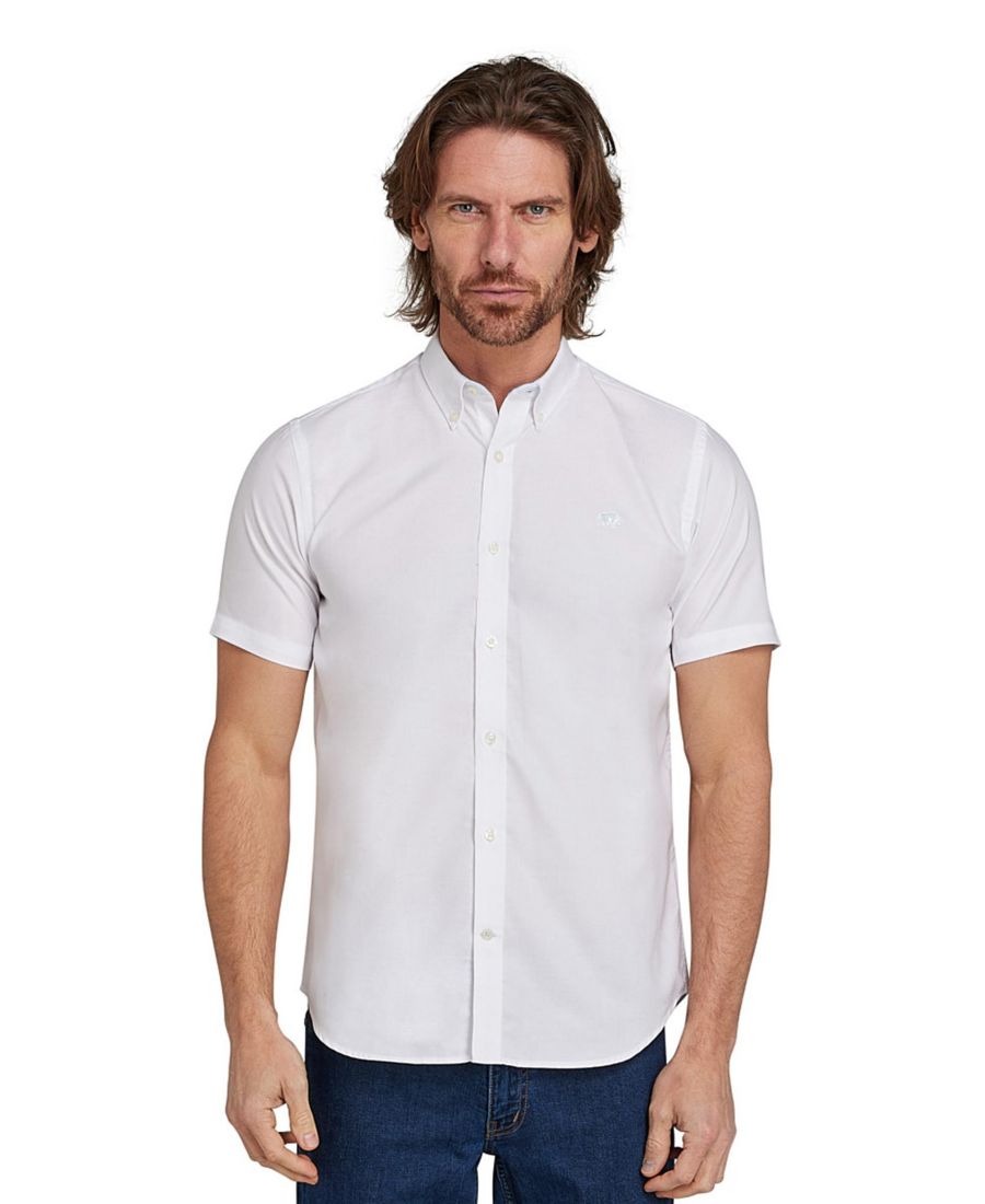 

Легкая рубашка Оксфорд с коротким рукавом Raging Bull, White