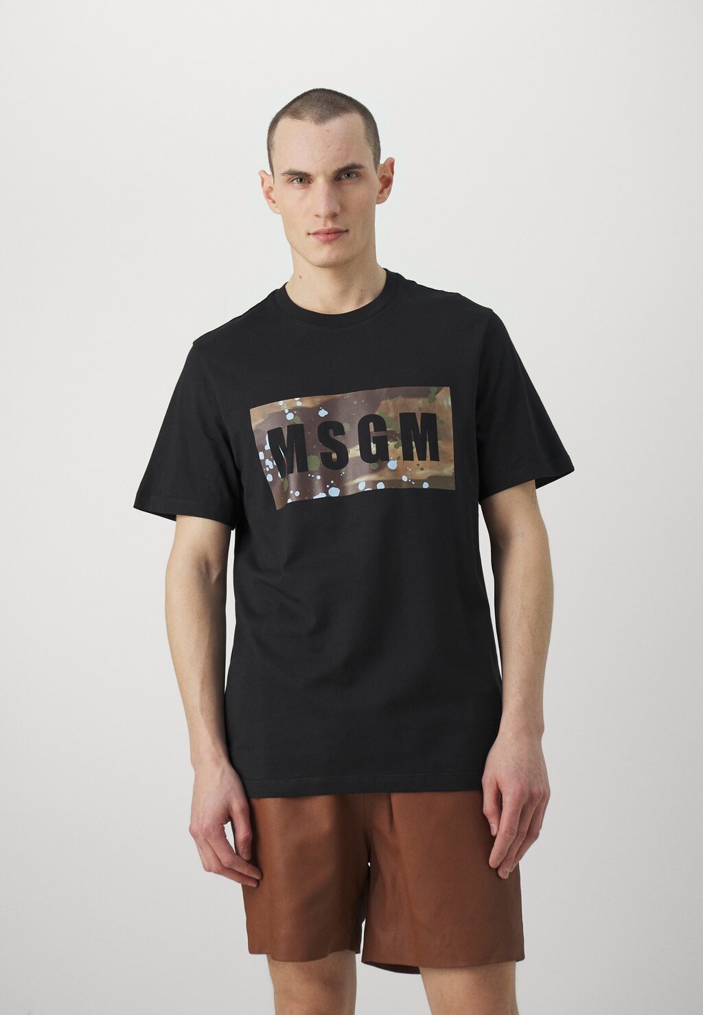 

Футболка с принтом MSGM, черная, Черный, Футболка с принтом MSGM, черная