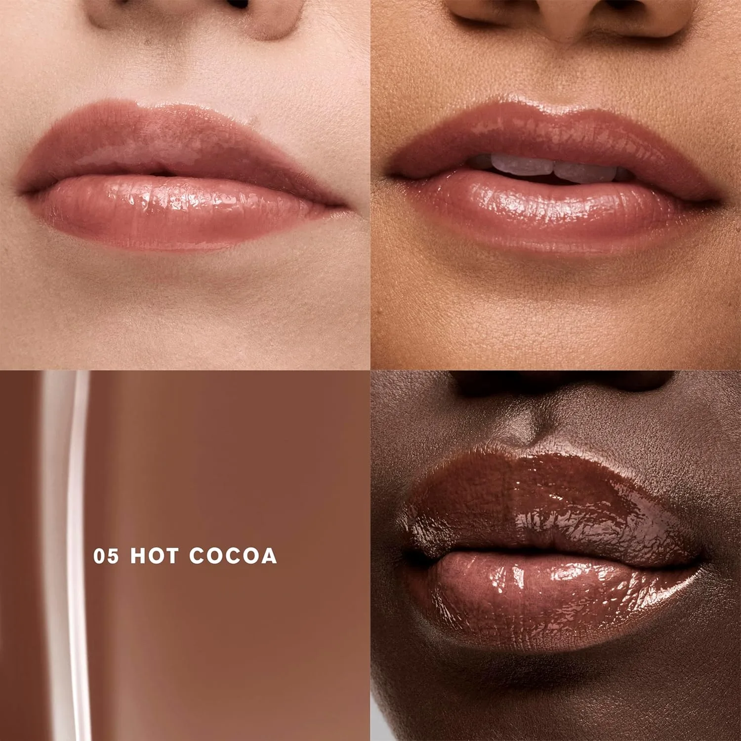 Масло для губ Estée Lauder Glossy Pout | Увлажняет и придает объем, с легким оттенком | Содержит гиалуроновую кислоту и витамин Е, 05 Hot Cocoa - Rich Brown — фото 2