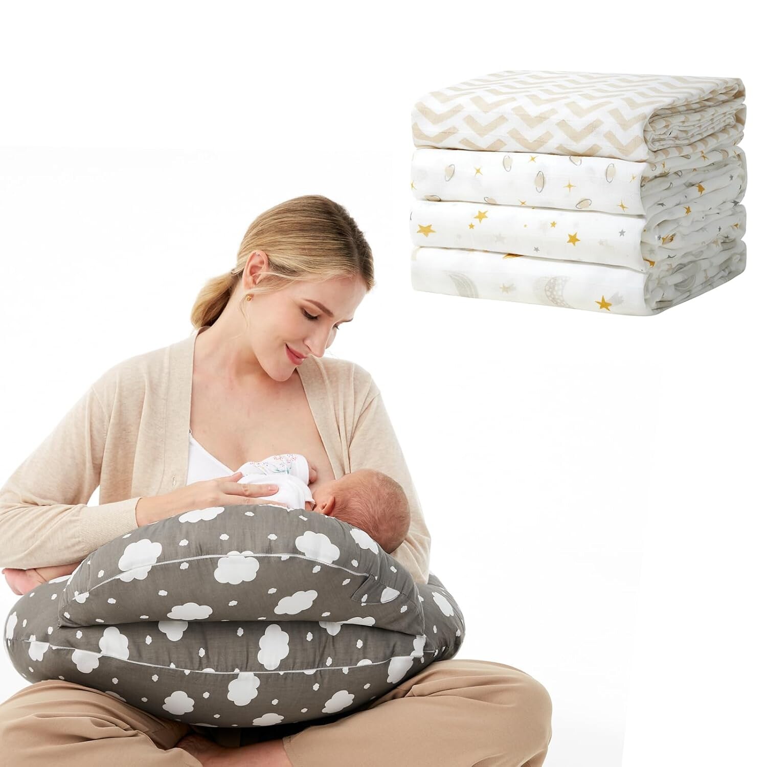 

Муслиновое одеяло и подушка для кормления Momcozy для грудного вскармливания