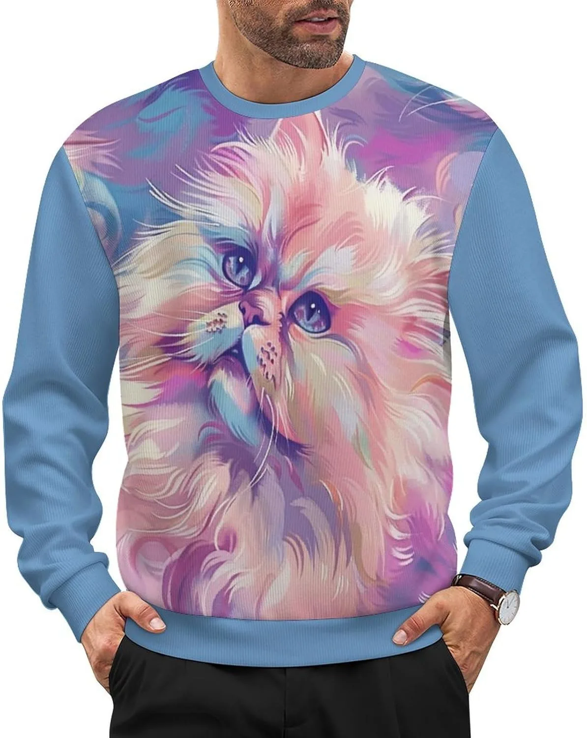 

Мужской оверсайз свитер с принтом животные HLSDFRES