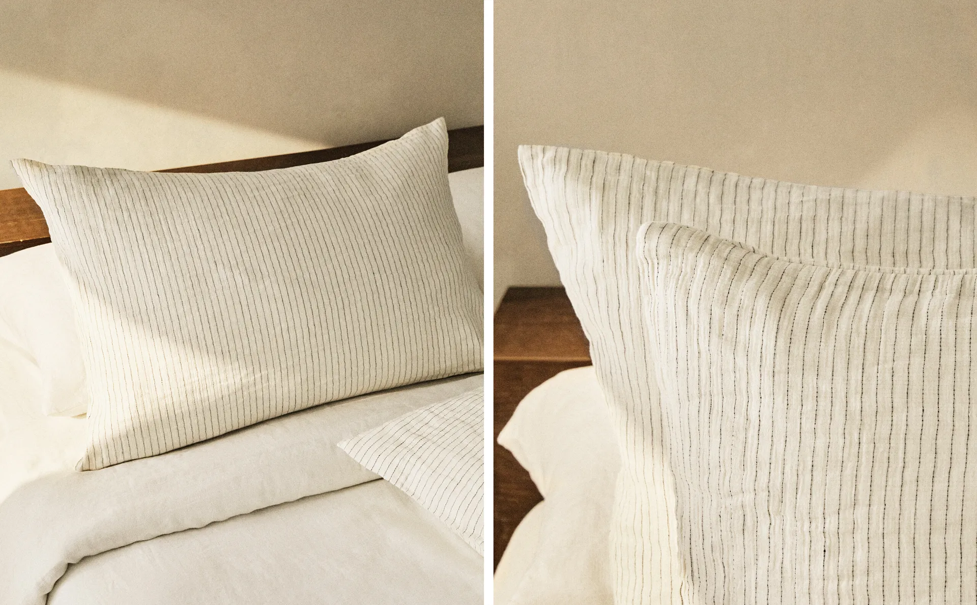 

Полосатый чехол на подушку Zara Home, цвет Oyster White