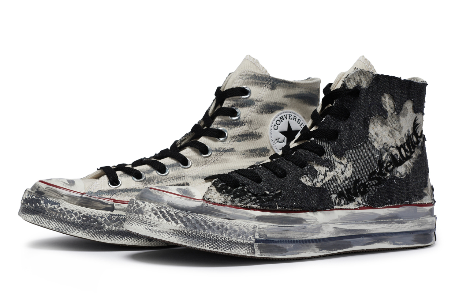 Converse Кроссовки 811 Manufacture Dusty Shadow нескользящие дышащие высокие матерчатые унисекс черные бежевые белые, цвет Black Beige White — фото 4