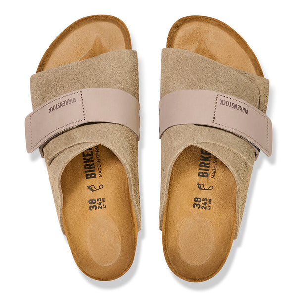 Тапочки kyoto nubuck-suede leather sandals 'taupe' Birkenstock, бежевый — фото 4