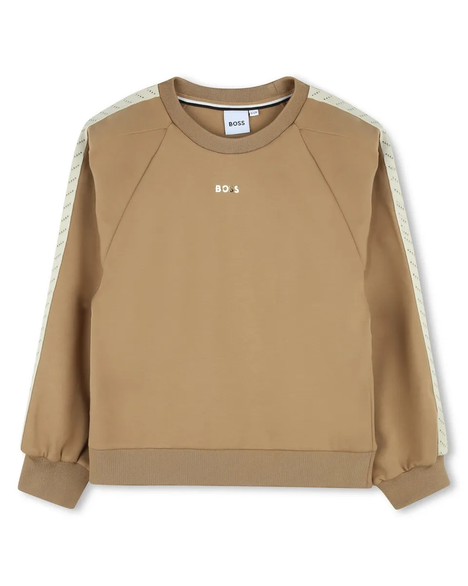 

Детская толстовка коричневого цвета с длинными рукавами BOSS Kidswear