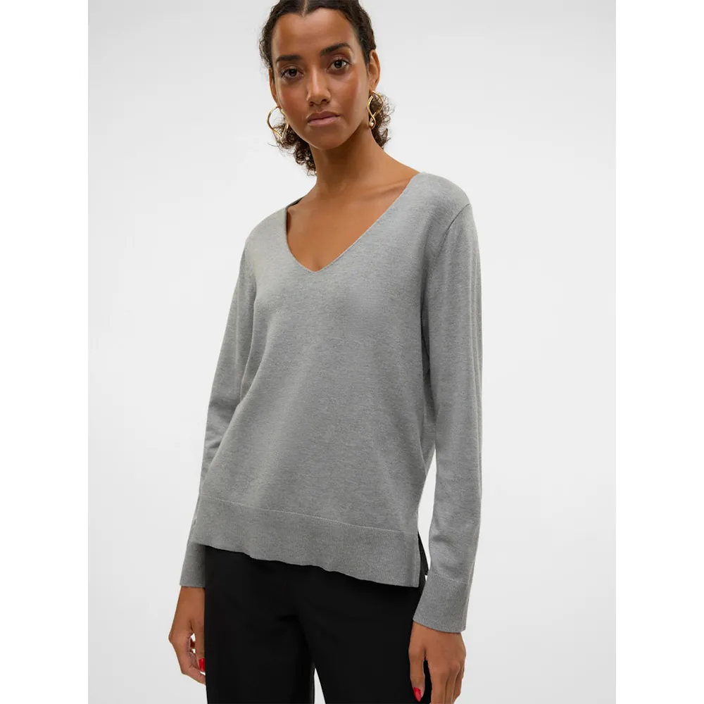 

Свитер Vero Moda Silje v neck, серый