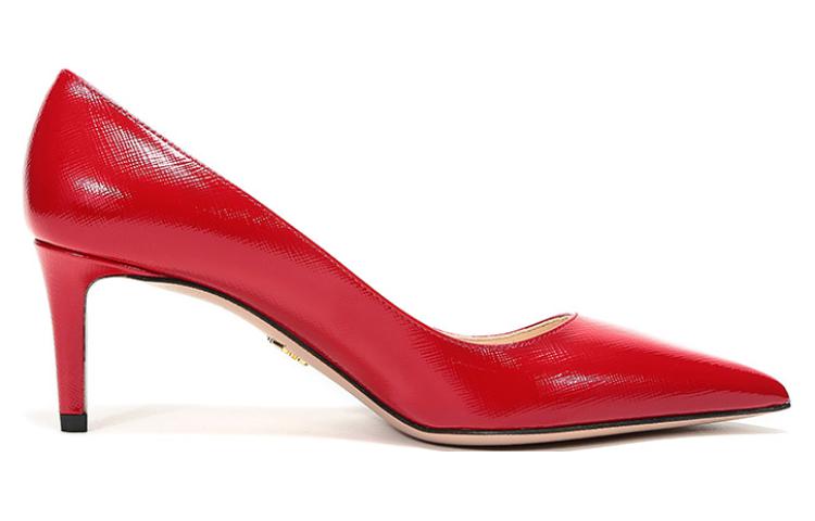 Остроконечные каблуки из шагреневой кожи 'Red' Женские PRADA — фото 3