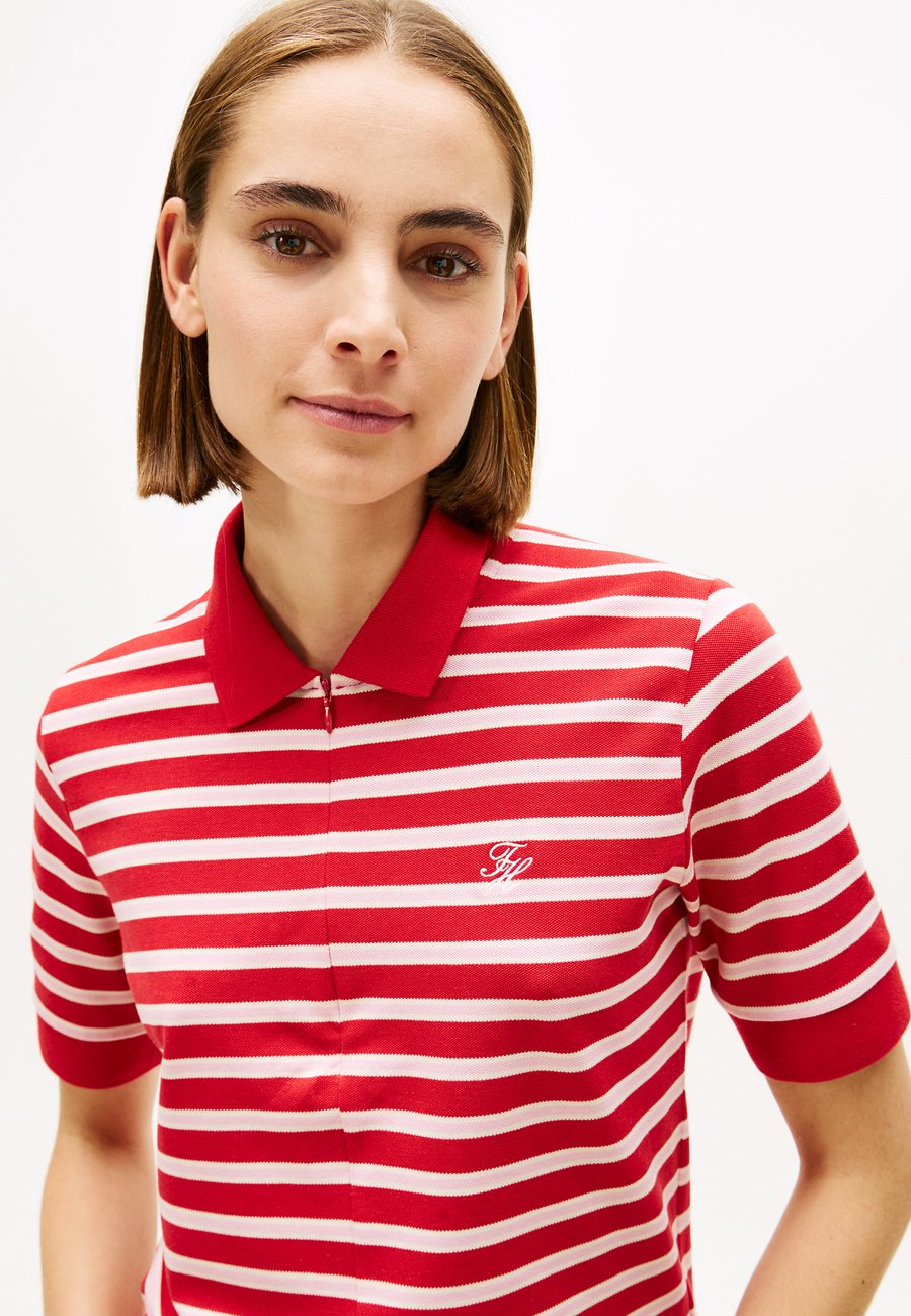 Поло Tommy Hilfiger SCRIPT ZIP, Primary Red/Bonita Pink/Calico Stp/Red — фото 4