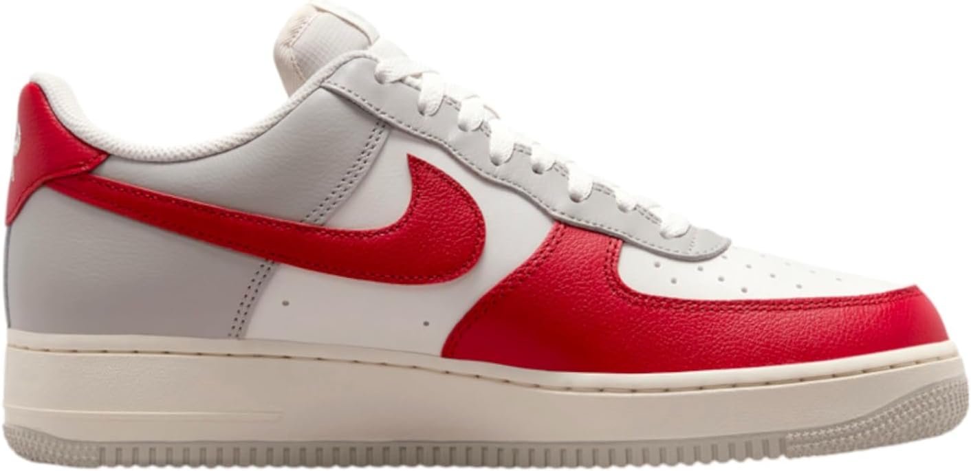 Кроссовки Nike Unisex Air Force 1 07, слоновая кость/красный — фото 3