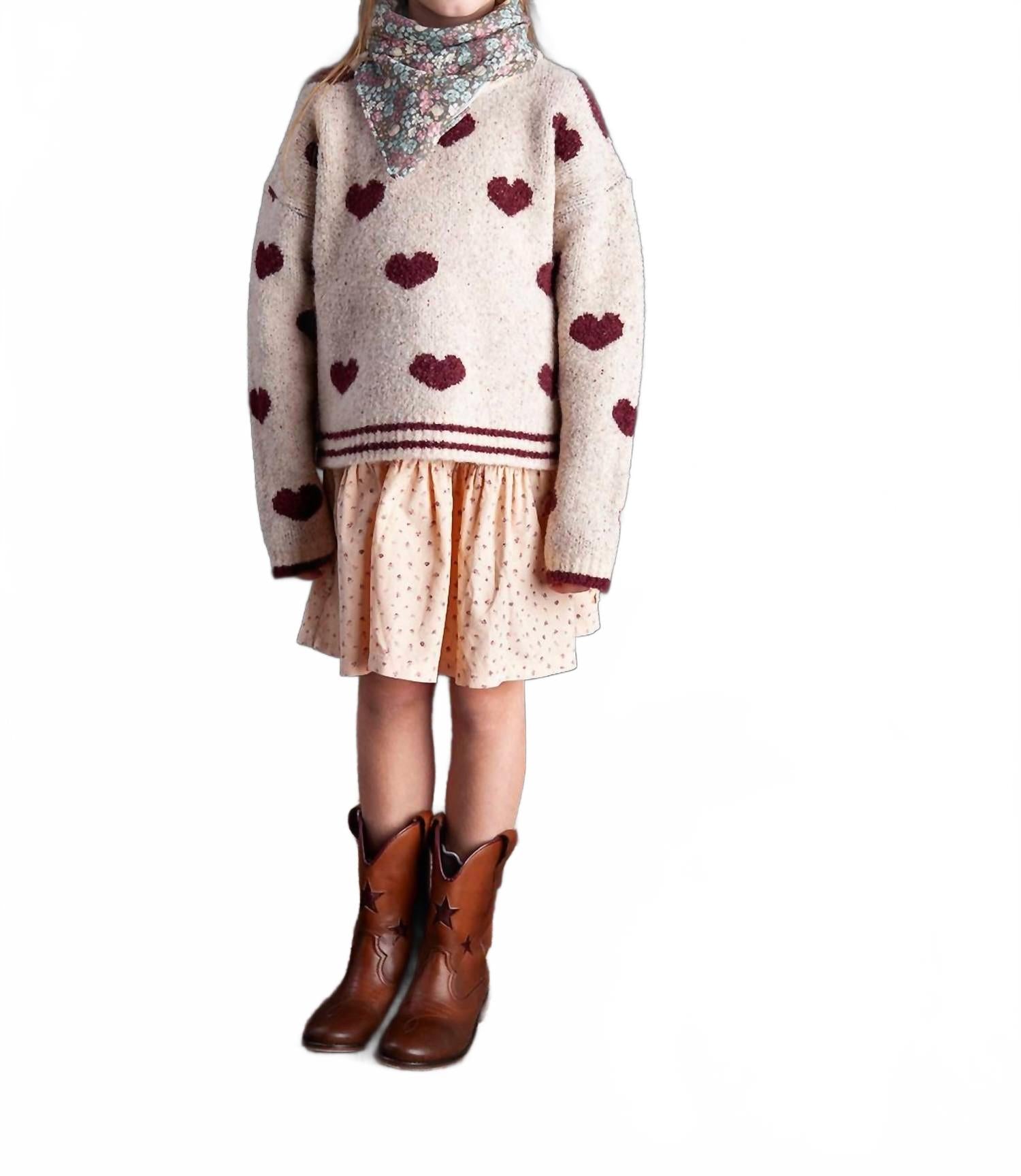 

Свитер с сердечками в цвете экрю Tocoto Vintage, Ecru