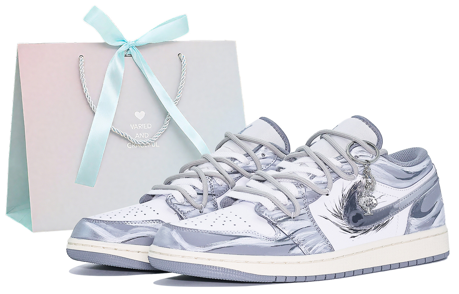 

Jordan Air 1 Low 'Vintage Grey' низкие детские баскетбольные кроссовки black gray silver white unisex