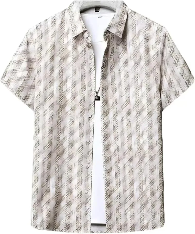 

Мужская короткая кардиган-рубашка с принтом, Korean Style