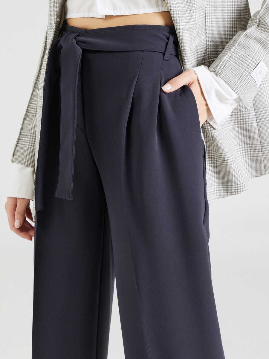 Брюки со складками спереди BOSS Wide leg Pleat-Front Pants Tapiana, темно-синий — фото 3