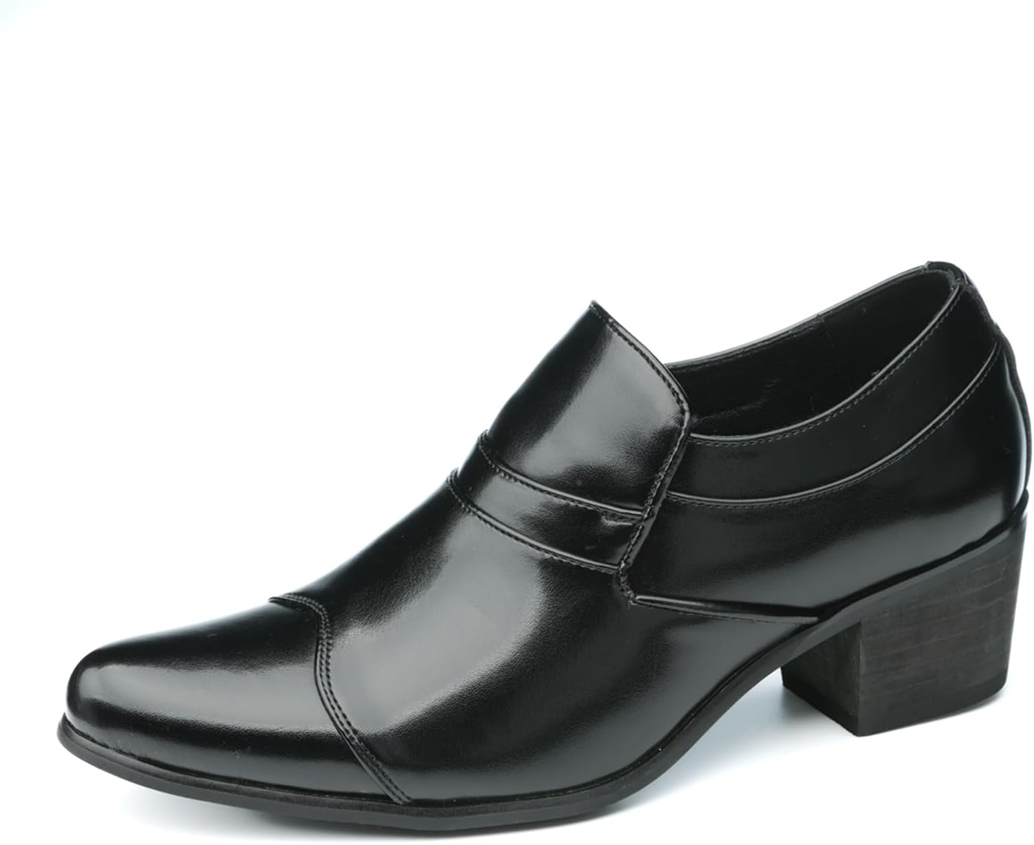 

Мужские ретро кожаные лоферы с заостренным носком и массивным каблуком, с комфортной средней посадкой, противоскользящие дерби для свадьбы, работы, свиданий, вечеринок, выпускных и официальных мероприятий Tixewsjh, черный