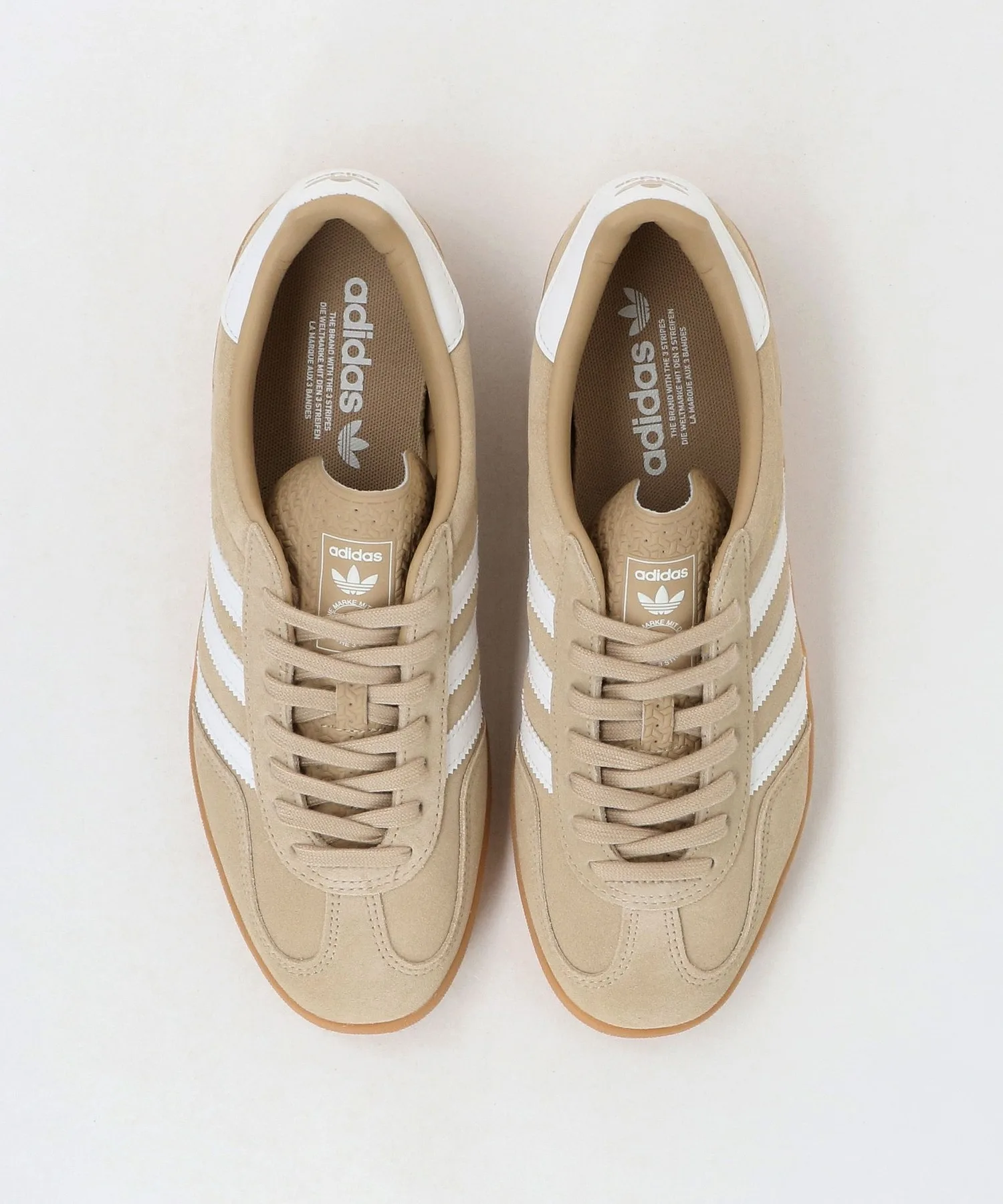 Мужские кроссовки из замши Gazelle Indoor adidas Originals бежевые — фото 2