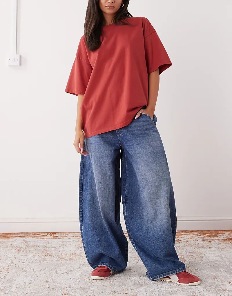 

Джинсы COLLUSION X006 XL с низкой посадкой и заниженной талией, средне-синего цвета