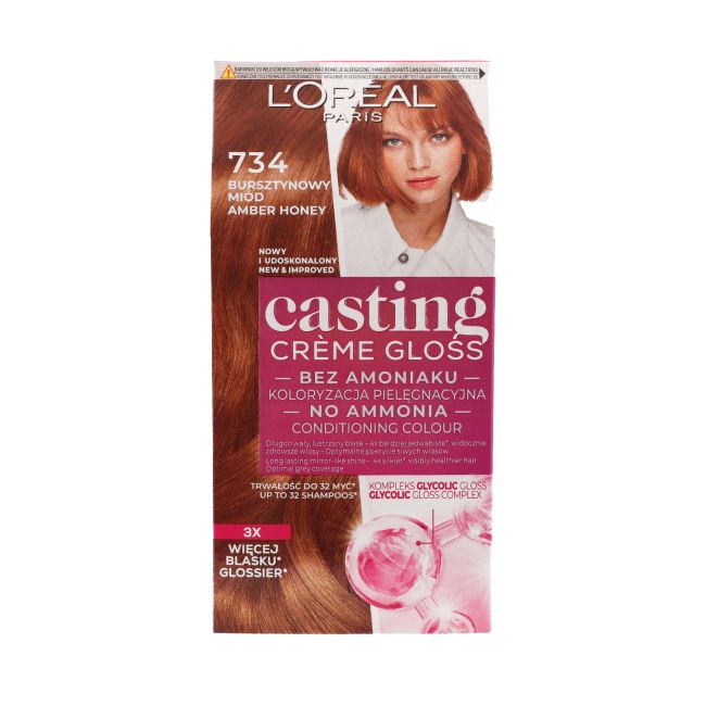 

L'Oreal кастинг краска для волос L'oreal Paris, цвет 734 amber honey