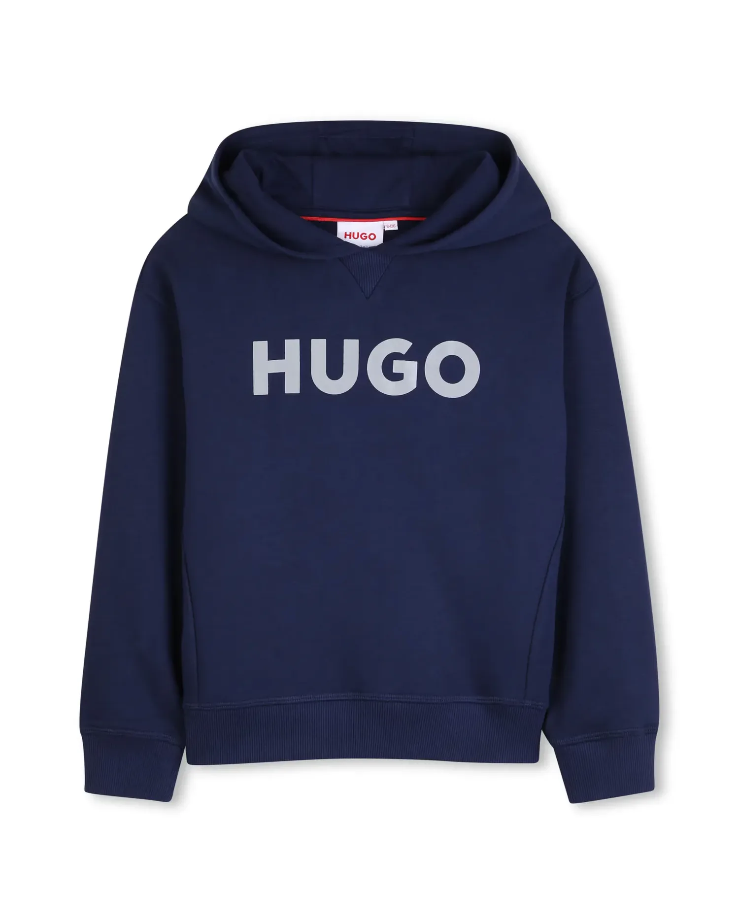 Детская толстовка с капюшоном с длинным рукавом из хлопка однотонная Hugo, Natural — фото 3