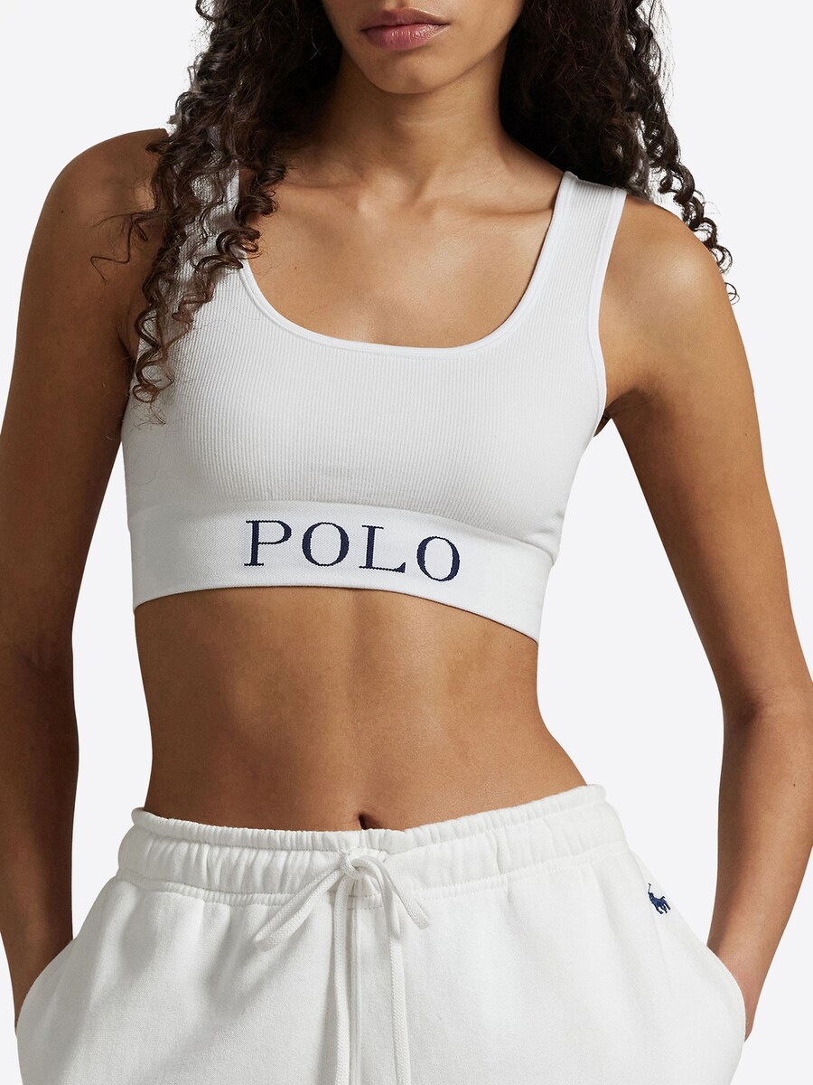 Бюстгальтер-бралетт Polo Ralph Lauren Ribbed Seamless, белый — фото 2